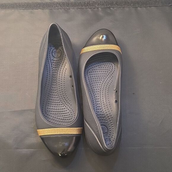 CROCS WOMENS BRYNN BALLET with TOE CAP AND SPARKLE TRIM FLATS - Picture 11 of 16